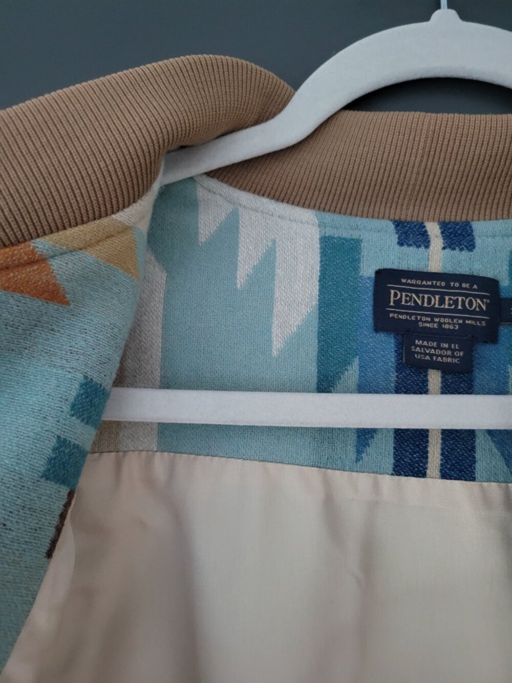 Limited-edition Pendleton Aqua Rio Rancher Wool Bomber Jacket Mint Condition XL - Picture 12 of 16